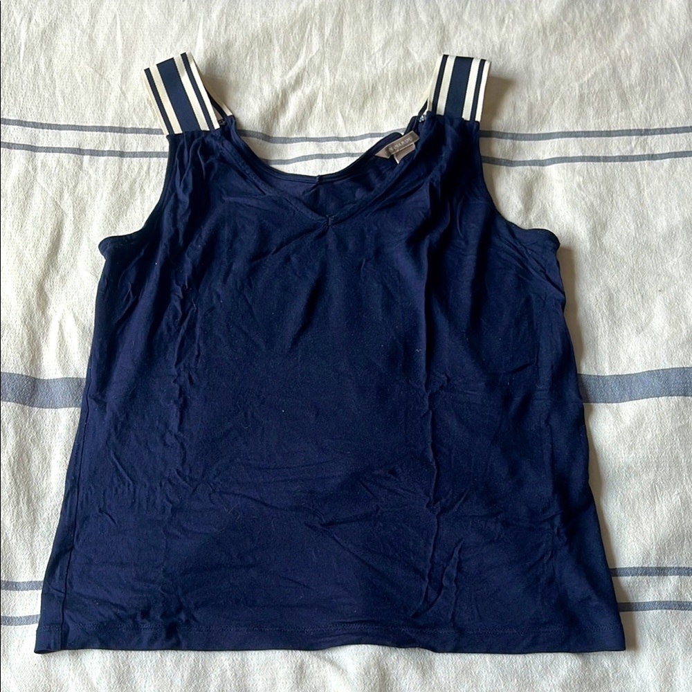 Banana Republic Navy Tank Top with Striped Straps